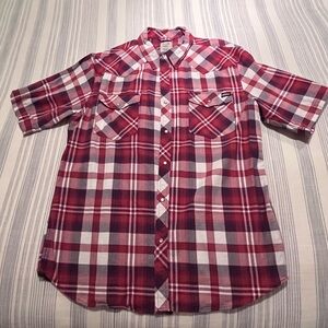 Dickies Red Plaid Men's short sleeve Shirt